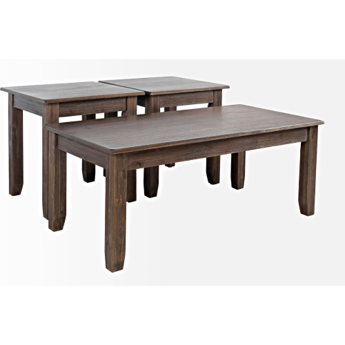 Eros 3 Piece Coffee Table Set in Brushed Chestnut Brown